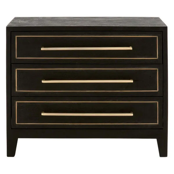 Product Image 4 for Ebony 3-Drawer Nightstand from Essentials for Living