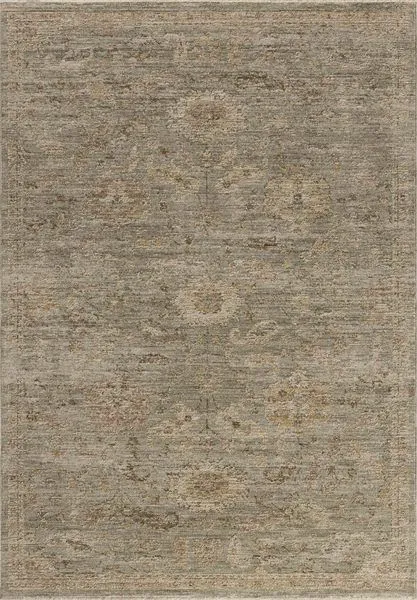 Willa Sage multi rug with traditional Turkish motifs in sand and pale sky tones, vintage-style power-loomed design