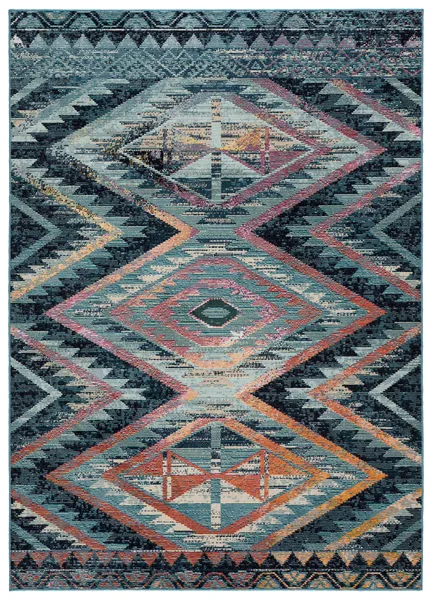Product Image 5 for Nikki Chu By  Decca Indoor / Outdoor Tribal Blue / Multicolor Area Rug from Jaipur 