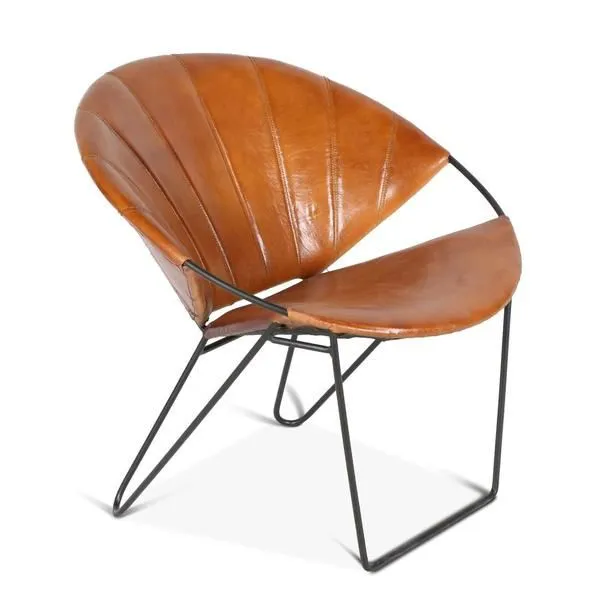 Product Image 3 for Hudson Stitched Leather Moon Lounge Chair from World Interiors