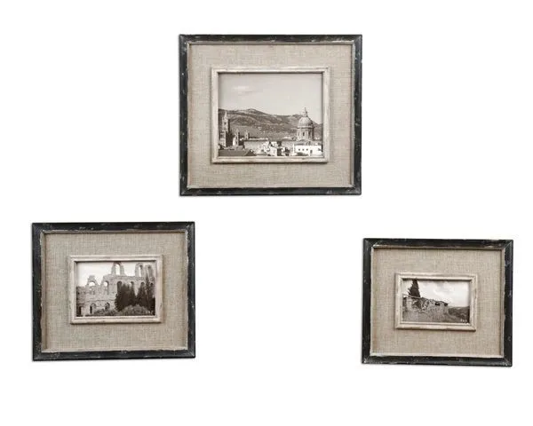 Product Image 1 for Uttermost Kalidas Cloth Lined Photo Frames, Set/3 from Uttermost
