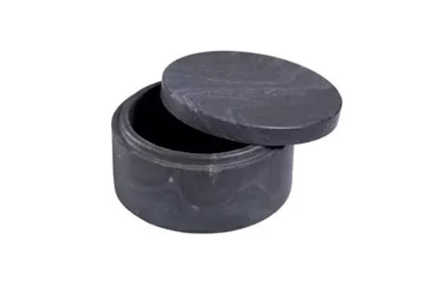 Product Image 1 for Round Black Marble Box from BIDKHome