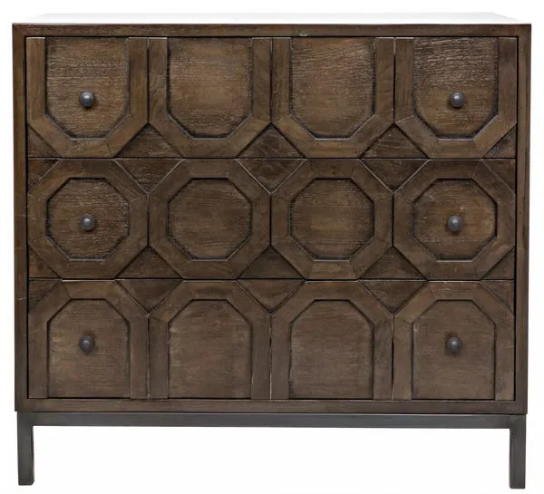 Product Image 1 for Hadley 3 Drawer Dresser, Walnut/Steel from CFC