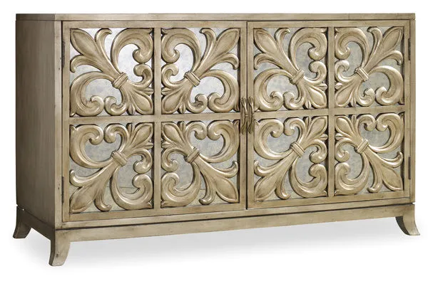 Product Image 2 for Melange Fleur De Lis Mirrored Credenza from Hooker Furniture