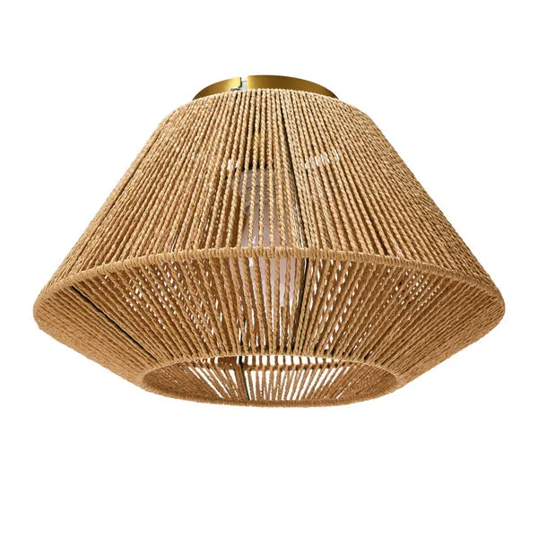 Product Image 1 for Coastal Breeze Flush Mount Ceiling Light with Woven Paper Rope Shade from Creative Co-Op