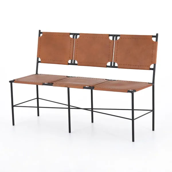 Product Image 2 for Zeke Accent Bench Caramel Leather from Four Hands
