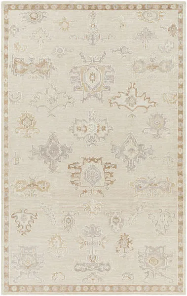 Product Image 1 for Revere Vintage-Inspired Hand-Knotted Cream / Tan Rug - 2'6" x 8' from Surya