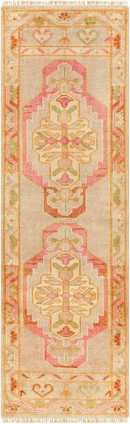 Product Image 1 for Anadolu Hand-Knotted Dusty Pink / Rose Rug - 2'6" x 10' from Surya