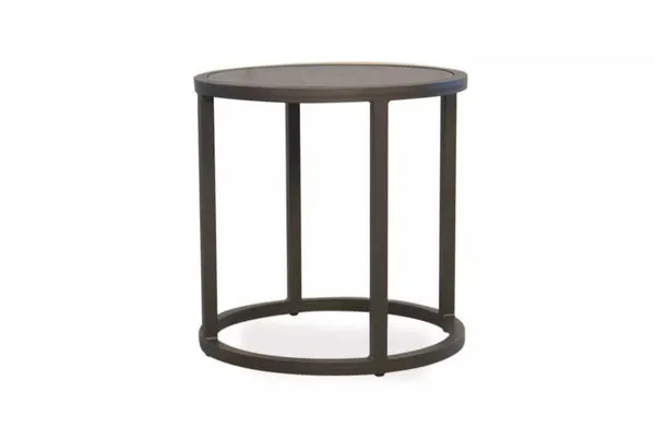 Product Image 1 for Loft Essentials Round End Table Faux Stone Italy Bronze Metallic Frame from Lloyd Flanders