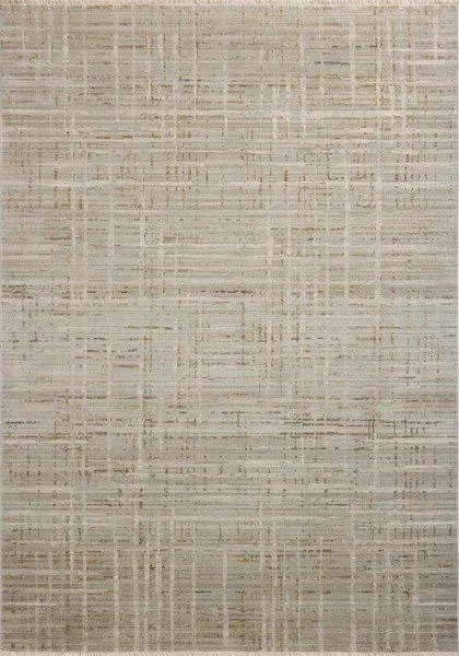 Wade Mist Gold Rug with abstract linear motifs and distressed earth tones in a soft beige and gold palette