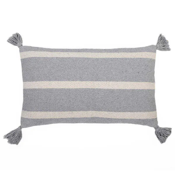 Product Image 1 for Jane 14" x 24" Striped Lumbar Pillow - Blue Grey from Pom Pom at Home