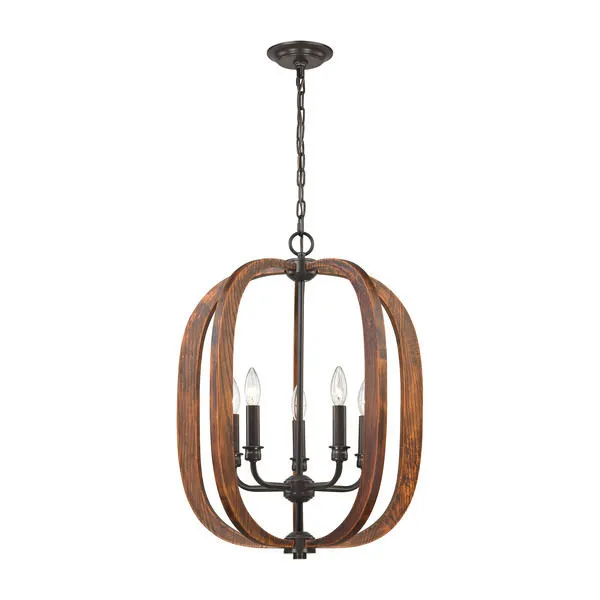 Product Image 1 for Wood Arches 5 Light Chandelier In Oil Rubbed Bronze from Elk Lighting