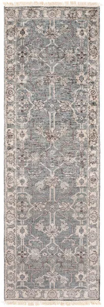 Product Image 1 for Theodora Hand-Knotted Medium Gray / Slate Rug - 2'6" x 8' from Surya