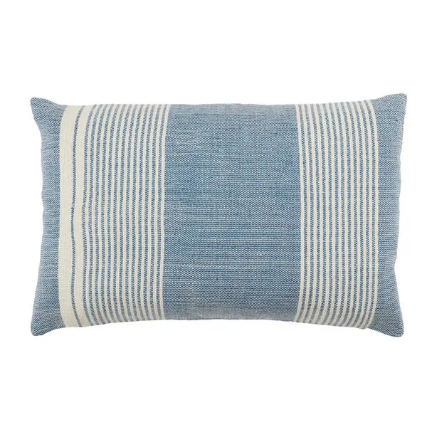 Product Image 2 for Carinda Indoor/ Outdoor Blue/ Ivory Striped Lumbar Pillow from Jaipur 