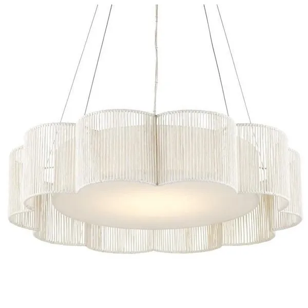 Product Image 1 for Ancroft White Scalloped Paper Twine Chandelier from Currey & Company