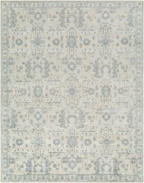 Product Image 1 for Aleyna Hand-Knotted Light Blue / Cream Rug - 2' x 3' from Surya