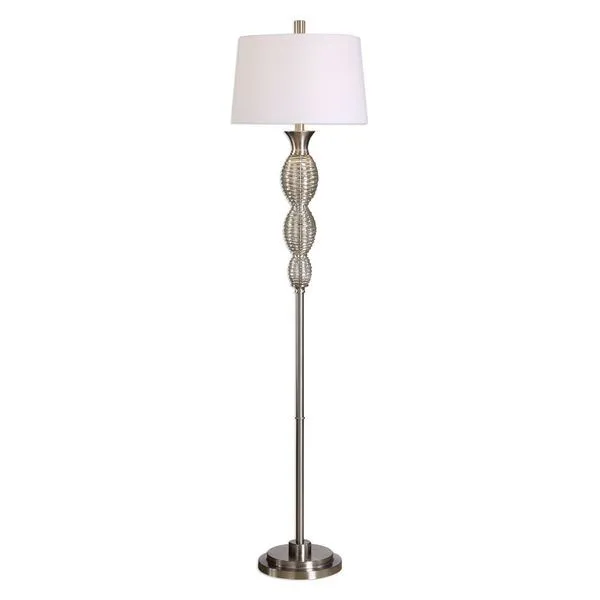 Product Image 2 for Uttermost Galatsi Ribbed Mercury Glass Floor Lamp from Uttermost