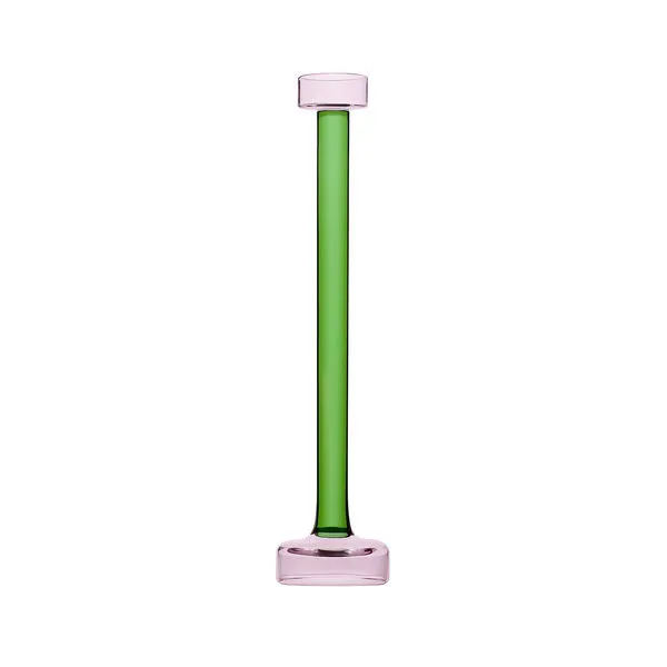 Product Image 1 for Glass Candle Holder Pink & Green from BIDKHome