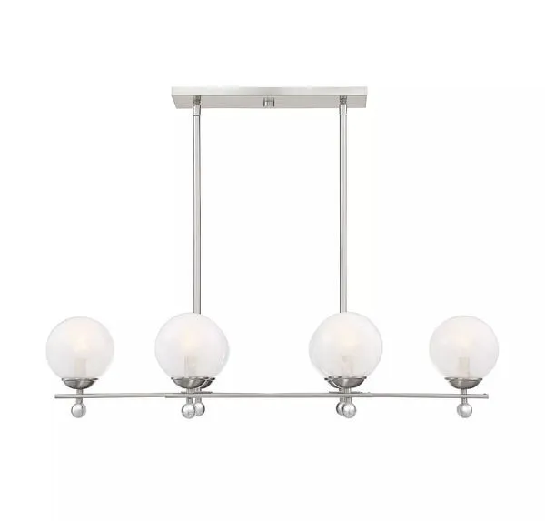 Product Image 3 for Medina Satin Nickel 6 Light Linear Chandelier from Savoy House 