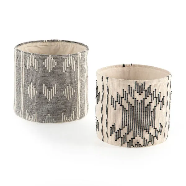 Product Image 3 for Nira Baskets Set Of 2 Cream, Black from Four Hands