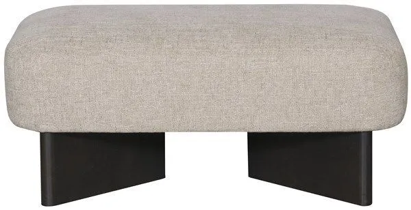 Lola Modular Sectional Bumper in Jasper Pebble linen-blend upholstery with black geometric base