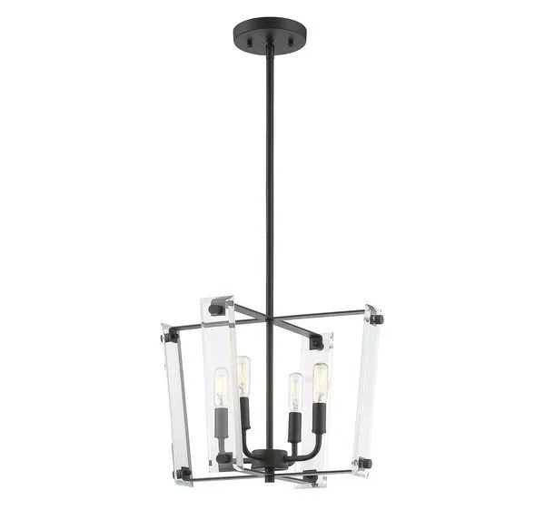 Product Image 2 for Everett
Matte Black 4 Light Pendant from Savoy House