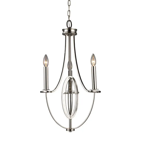Product Image 1 for Dione 3 Light Chandelier In Polished Nickel With Adapter Kit from Elk Lighting