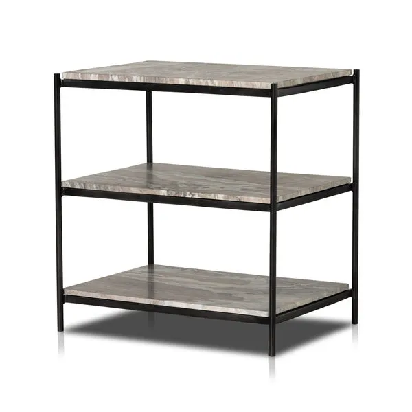 Product Image 1 for Felix Iron Nightstand - Hammered Grey W/Clear Powder Coat from Four Hands