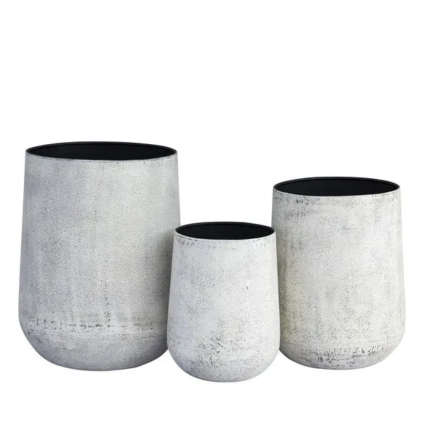 Product Image 1 for Set of 3 Antique Gray Iron Vases from BIDKHome