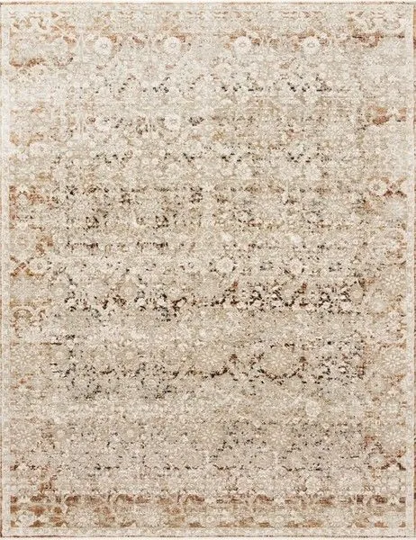 Theia Natural / Rust Rug with elevated neutrals, subtle pile height variation, and refined fringe border
