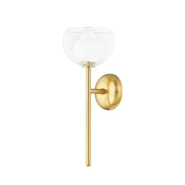 Product Image 1 for Cortney 1-Light Aged Brass & Glass Wall Sconce from Mitzi