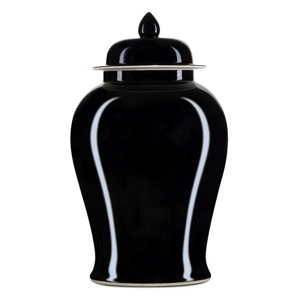 Product Image 1 for Imperial Black Large Temple Jar from Currey & Company