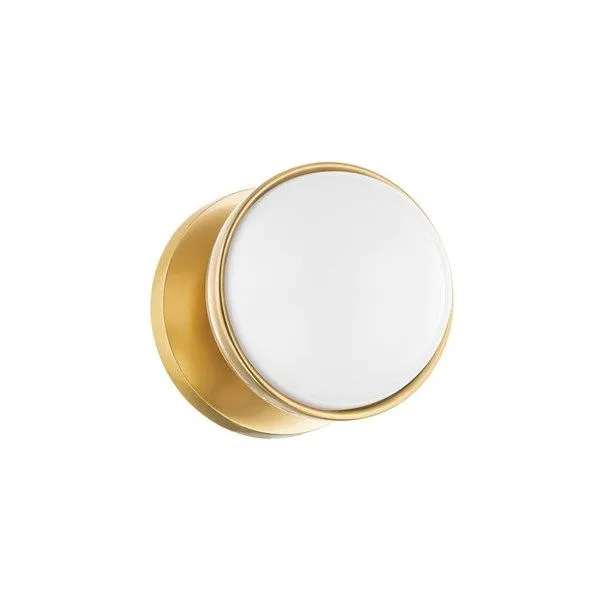 Product Image 1 for Amy 1-Light Modern Circle Aged Brass Bath Sconce from Mitzi