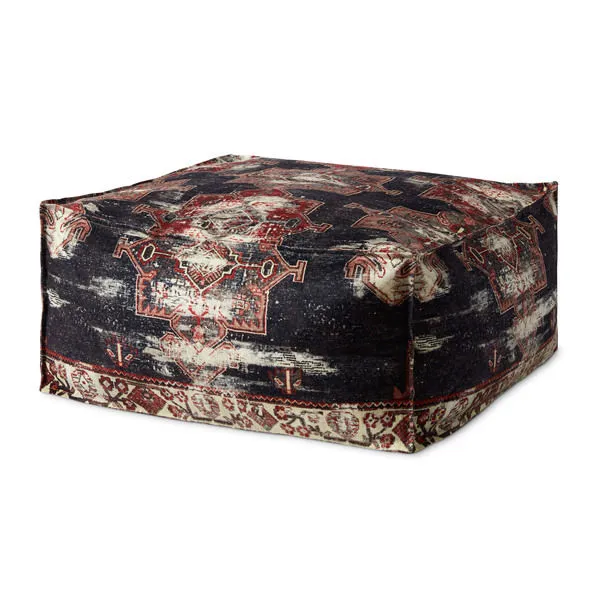 Product Image 2 for Joan Charcoal / Red Pouf from Loloi