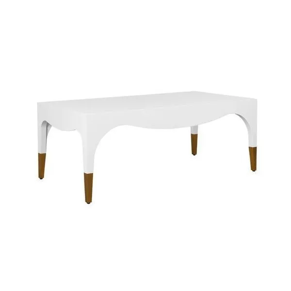 Product Image 1 for Tapered Leg Coffee Table With Antique Brass Foot Caps from Worlds Away