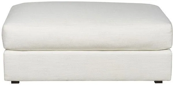 Lucca Modular Sectional Bumper in Kipri Snow with crisp rectangular shapes and plush cushioned top
