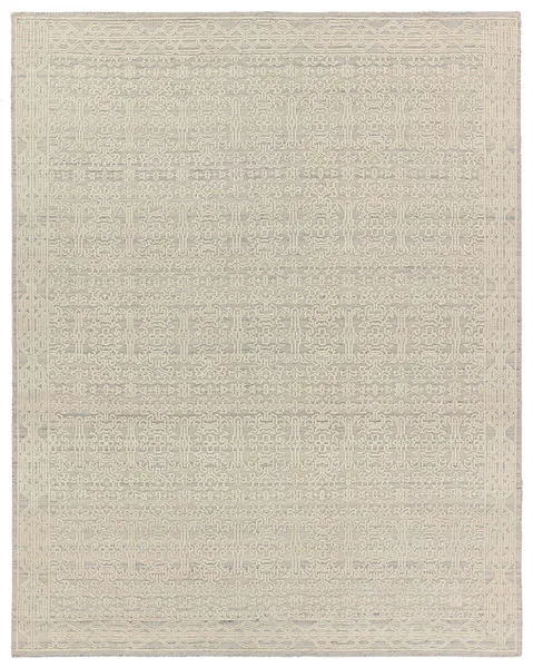 Product Image 1 for Ria Transitional Hand-Knotted Damask Cream/ Blue Rug - 10' x 14' from Jaipur 