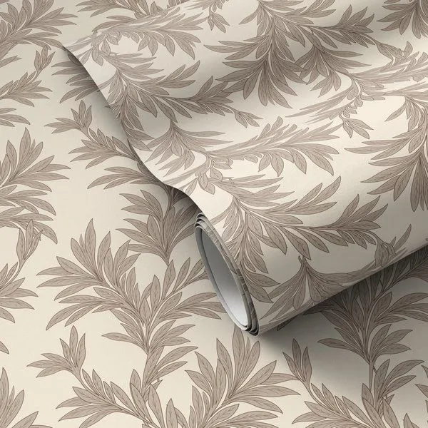 Product Image 1 for Lush Leaves Taupe I Wallpaper by Getty Images from Four Hands