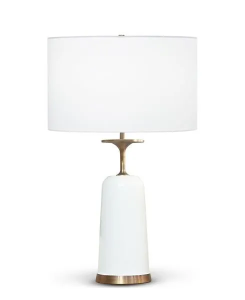 Product Image 1 for Judith Art-Deco-Inspired Metal Table Lamp - Off-White from FlowDecor