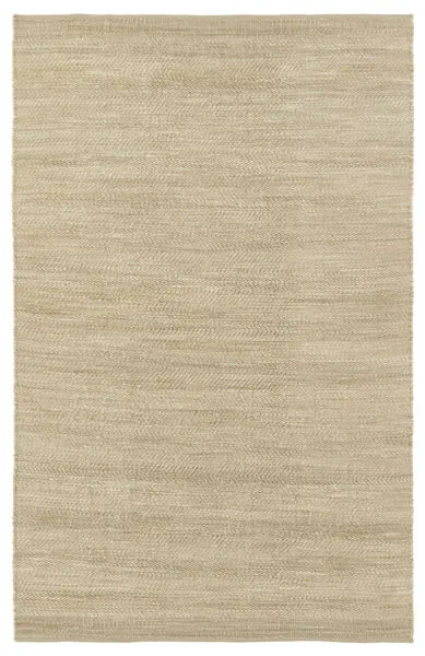 Esdras Handmade area rug in solid beige and gray with a subtle woven, textured pattern