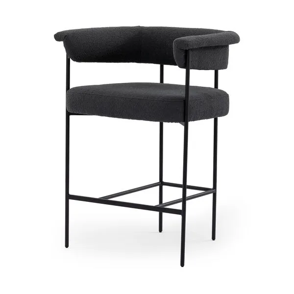 Product Image 1 for Carrie Fiqa Boucle Black Counter Stool from Four Hands