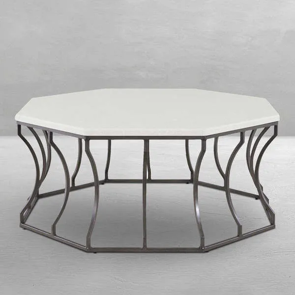 Product Image 1 for QS Audrey Coffee Table, Sandstone White with Slate Gray Base from Summer Classics