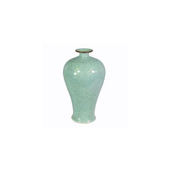 Product Image 1 for Crackle Celadon Prunus Vase W/ Brown Lip from Legend of Asia
