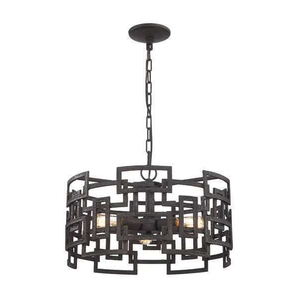 Product Image 1 for Garriston 3 Light Chandelier In Clay Iron from Elk Lighting
