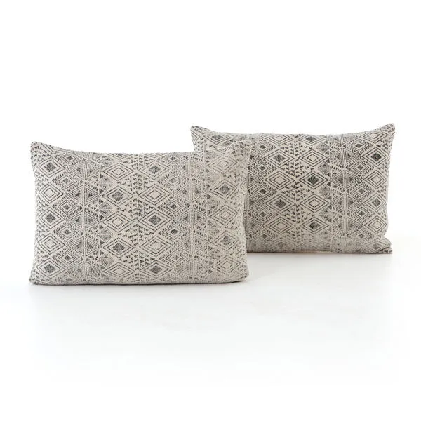 Product Image 4 for Faded Grey Print Lumbar, Set Of 2 16x24" from Four Hands