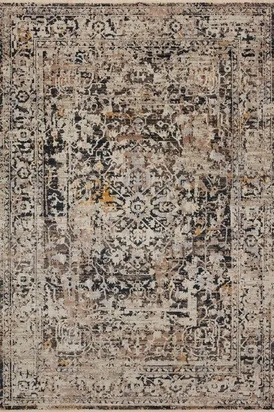Top-down view showing full rug pattern with large medallion and surrounding floral border