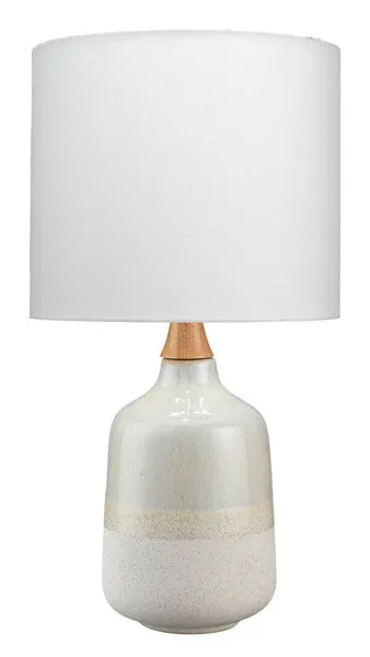 Product Image 1 for Alice Table Lamp in Cream & Light Blue Ceramic with  Drum Shade in White Linen from Jamie Young