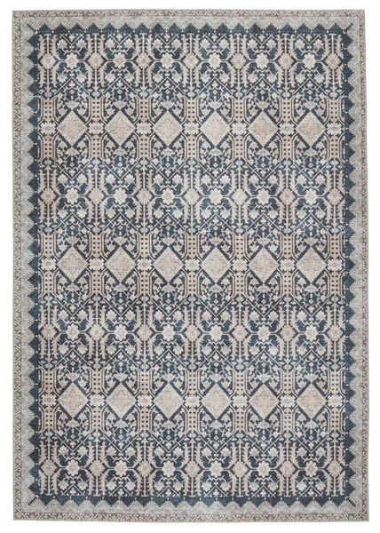Product Image 3 for Dalia Trellis Dark Blue/ Tan Rug from Jaipur