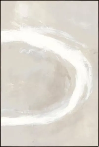 Close-up of Soft Whisper II showing texture and brushstroke details in neutral beige and white hues