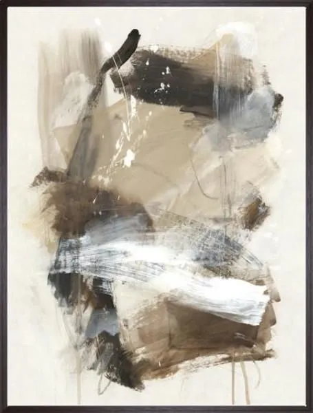 Close-up of painting highlighting thick brushstrokes and textured paint detail with visible layering
